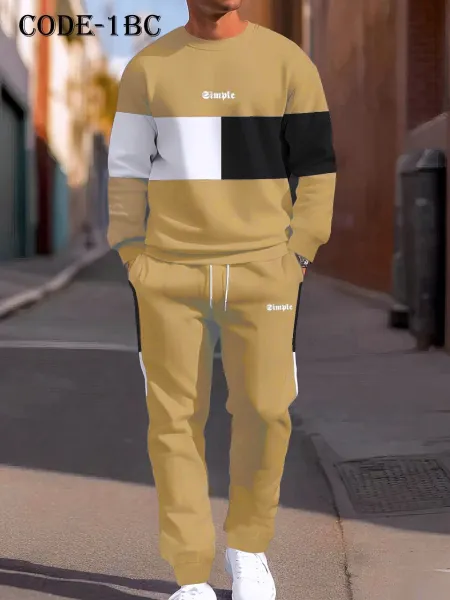 Men's Premium Sweatshirt & Joggers Set Biscut colour